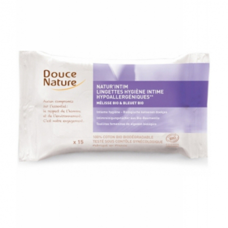 Douce Nature 15 Lingettes hygiène intime écologiques et biodégradables