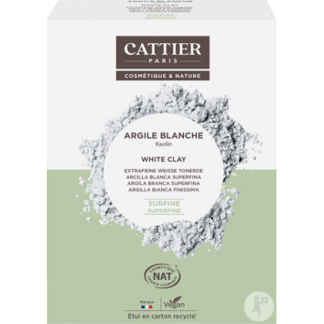 Cattier Argile Blanche Surfine Kaolin 200 g argile superfine cataplasme masque cosmétique Onaturel