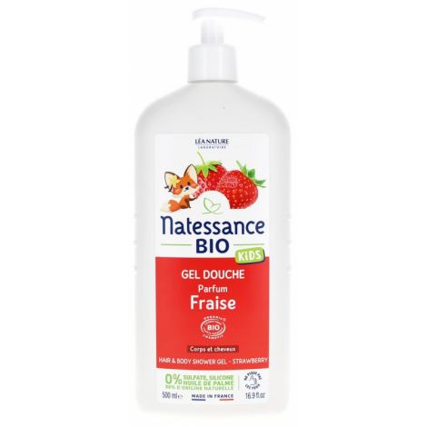 Natessance Gel douche corps et cheveux kids Vanille Fraise 500ml Natessance