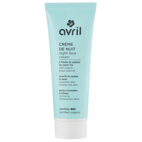 Avril Beauté Crème de nuit peau normale et mixte huile de Pépins de Raisin 50 ml Avril Beauté