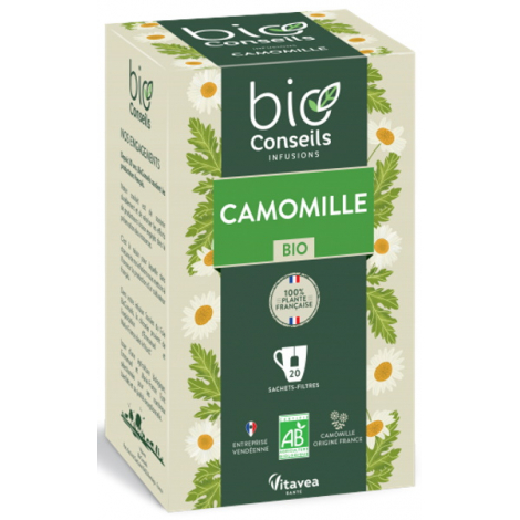 Bio Conseils Infusion Camomille bio Bien digérer pour mieux dormir 20 sachets 24g Bio Conseils