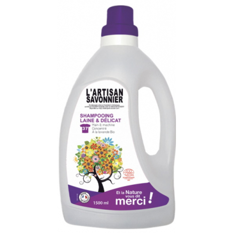 L Artisan Savonnier Entretien Shampooing Laine et Délicat 1500ml Onaturel linge délicat