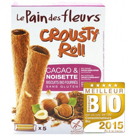 Crousty Roll Biscuits fourrés Cacao et Noisette 125g Bisson
