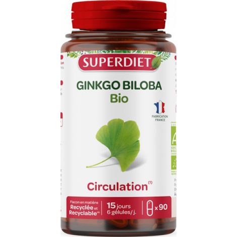 Super Diet Ginkgo Biloba Bio 90 gélules Super Diet Onaturel