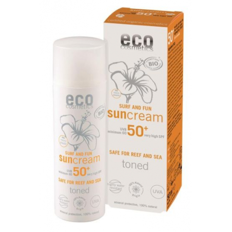 Eco Cosmetics Crème Solaire indice 50+ SURF  et  FUN Grenade et Macadamia 50ml