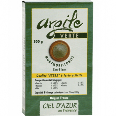 Ciel D Azur Argile verte surfine Montmorillonite en boite 300g