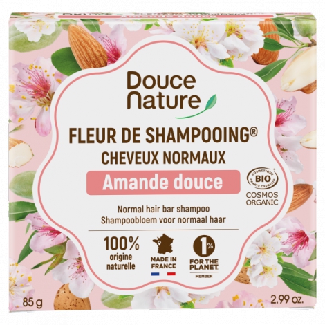 Douce Nature Fleur de Shampooing solide cheveux normaux Amande douce 85g Douce Nature