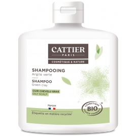 Cattier Shampoing à l'argile verte pour cheveux gras 250ml Cattier