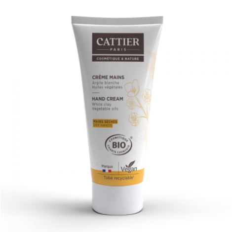 Cattier Crème Mains Sèches Argile blanche 75ml Cattier