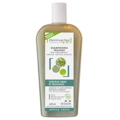 Dermaclay  Capilargil à l'Argile verte cheveux gras et pellicules 400ml