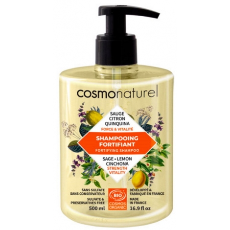 Cosmo Naturel Shampoing Fortifiant Quinquina Sauge Citron 500ml shampooing fortifiant onaturel