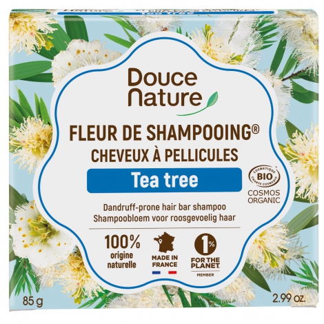 Douce Nature Fleur de Shampooing solide antipelliculaire Argile blanche 85g Douce Nature