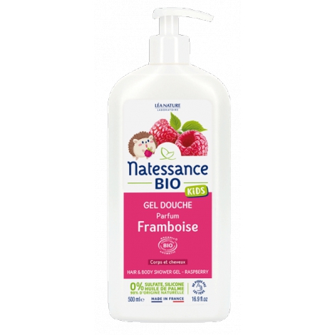 Natessance Gel douche corps et cheveux Kids Framboise 500ml Natessance