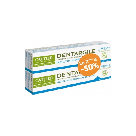Cattier Lot de 2 Dentargile à la Propolis Protection des gencives 2X100g Cattier