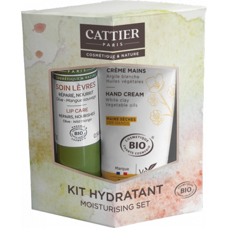 Cattier Kit Hiver duo Hydratant Crème Mains sèches 30ml + Soin des Lèvres 4g Cattier