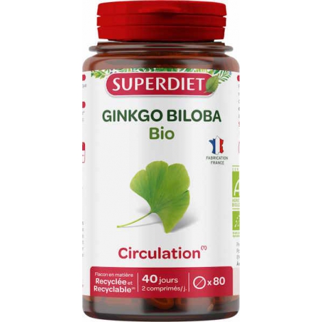 Super Diet Ginkgo Biloba Bio 80 comprimés Super Diet