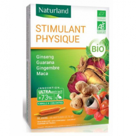 Naturland Ginseng Guarana Gingembre Maca BIO 20 ampoules