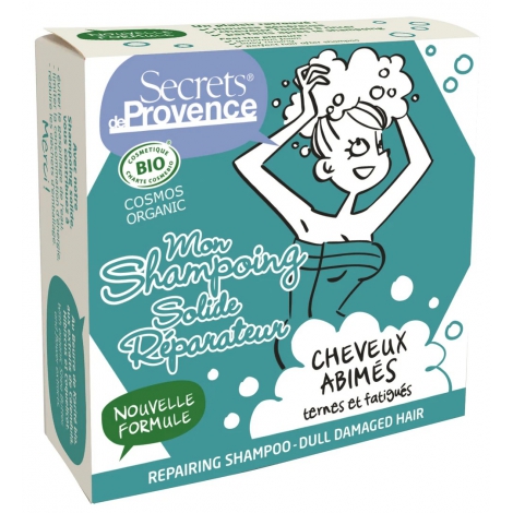 Secrets De Provence Mon shampoing solide réparateur pour Cheveux Abîmés et Ternes 85g Secrets De Provence