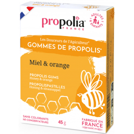 Propolia Gommes de Propolis Miel et Orange sachet de 45g sous étui Propolia