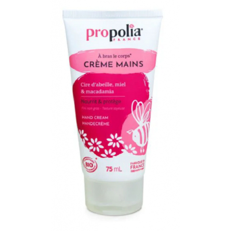 Propolia Crème Mains Bio Miel Cire d'abeille Macadamia 75ml Propolia