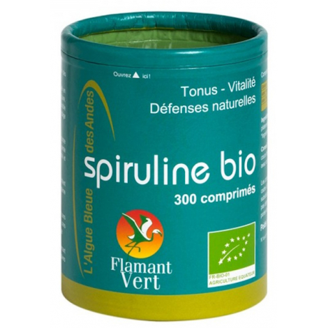 Flamant Vert Spiruline Ecocert, 300 comprimés de 500 mg