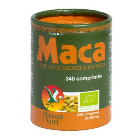 Maca Bio 340 comprimes 500 mg en boite ECOCAN Flamant Vert