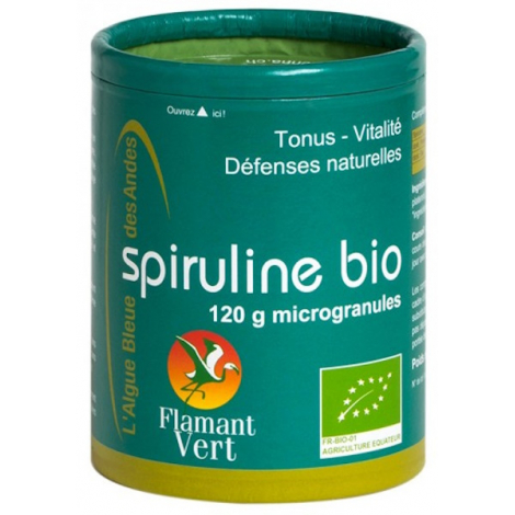 Spiruline Ecocert Flamant Vert 120gr net Microgranules